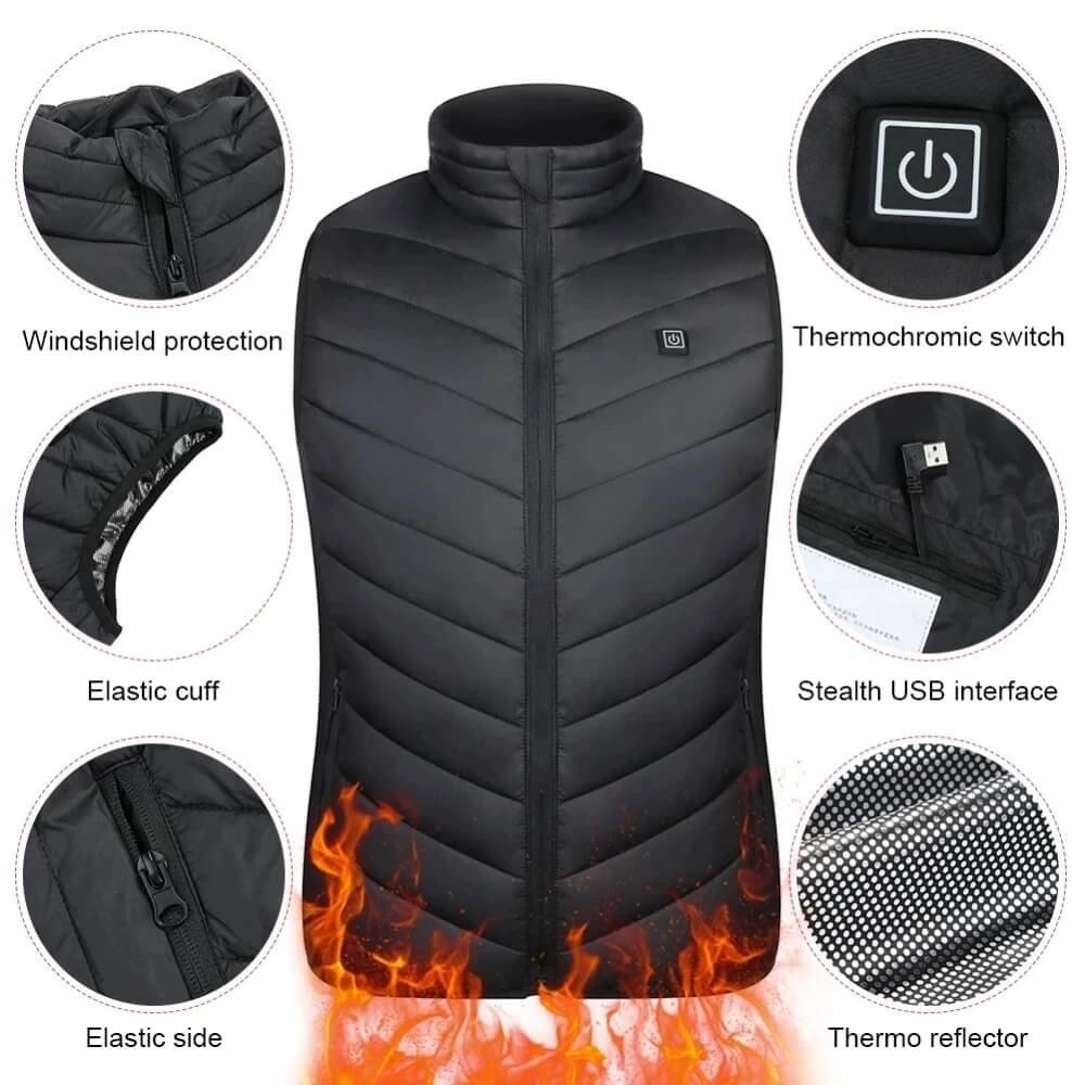 UooneeQ™ Rechargeable Heated Vest 17 | UooneeQ™ Technologies Rechargeable Heated Vest