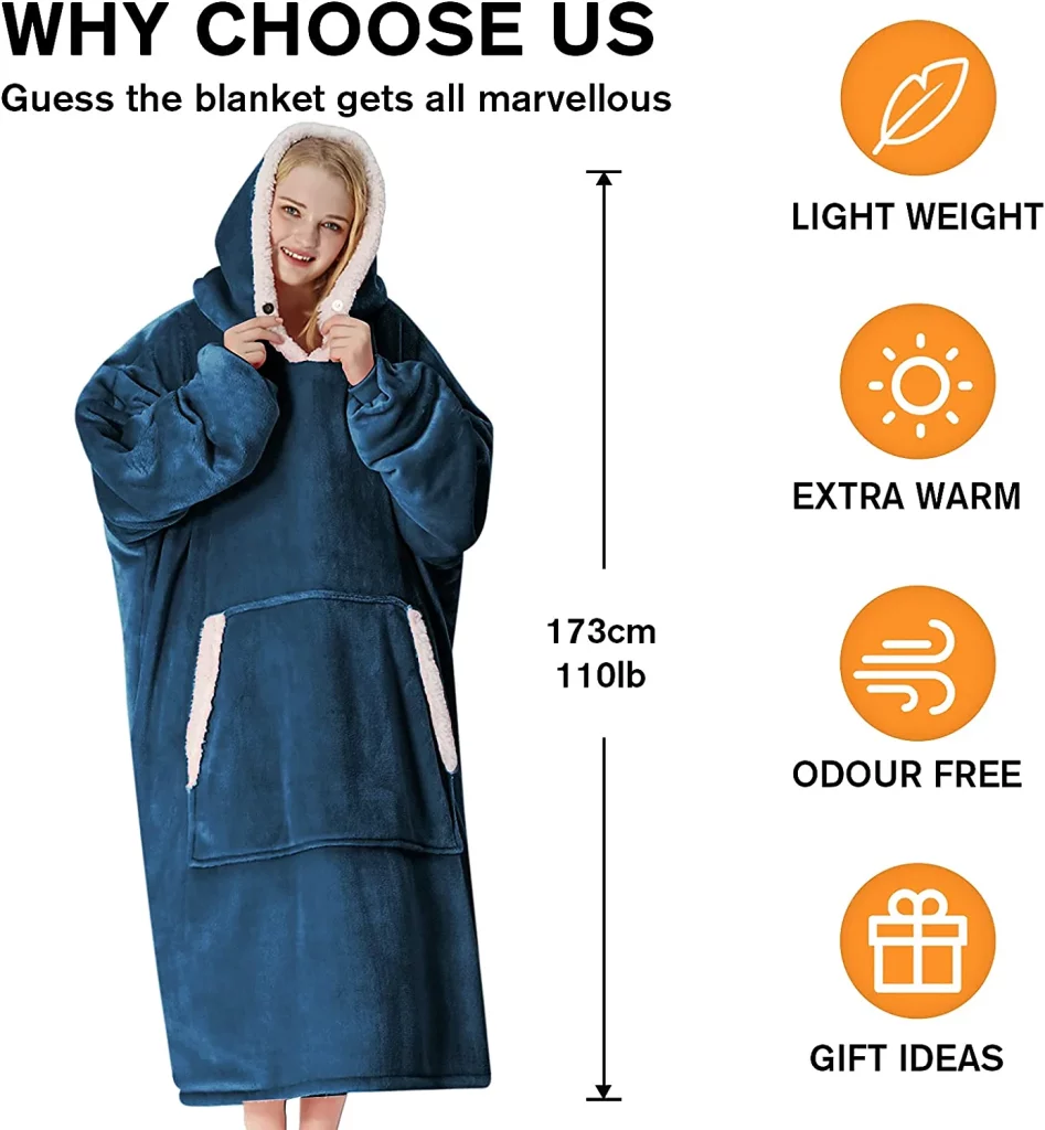 UooneeQ™ Wearable Blanket Hoodie 13 | UooneeQ™ Technologies Wearable Blanket Hoodie (2)