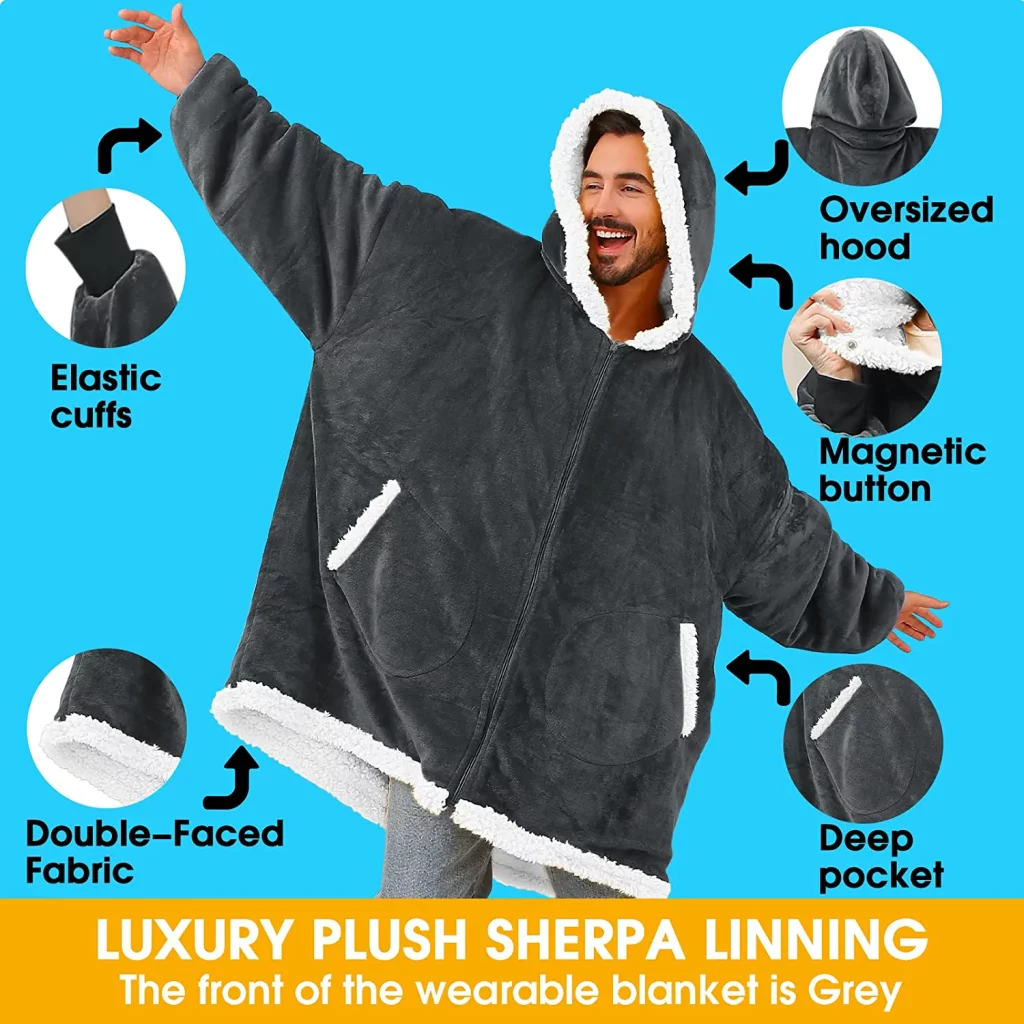 UooneeQ™ Wearable Blanket Hoodie 12 | UooneeQ™ Technologies Wearable Blanket Hoodie (2)